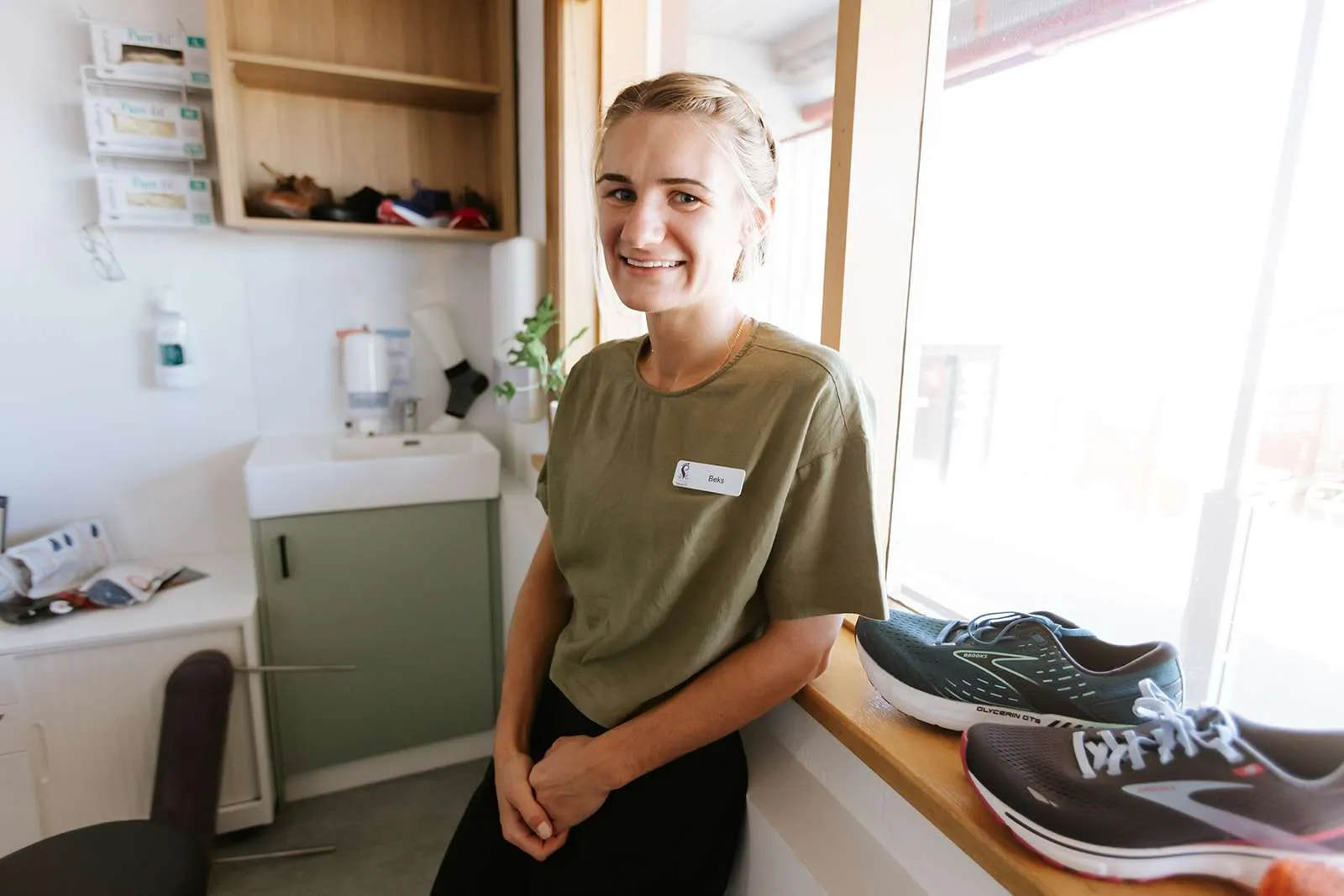 A podiatrist in the consulting room